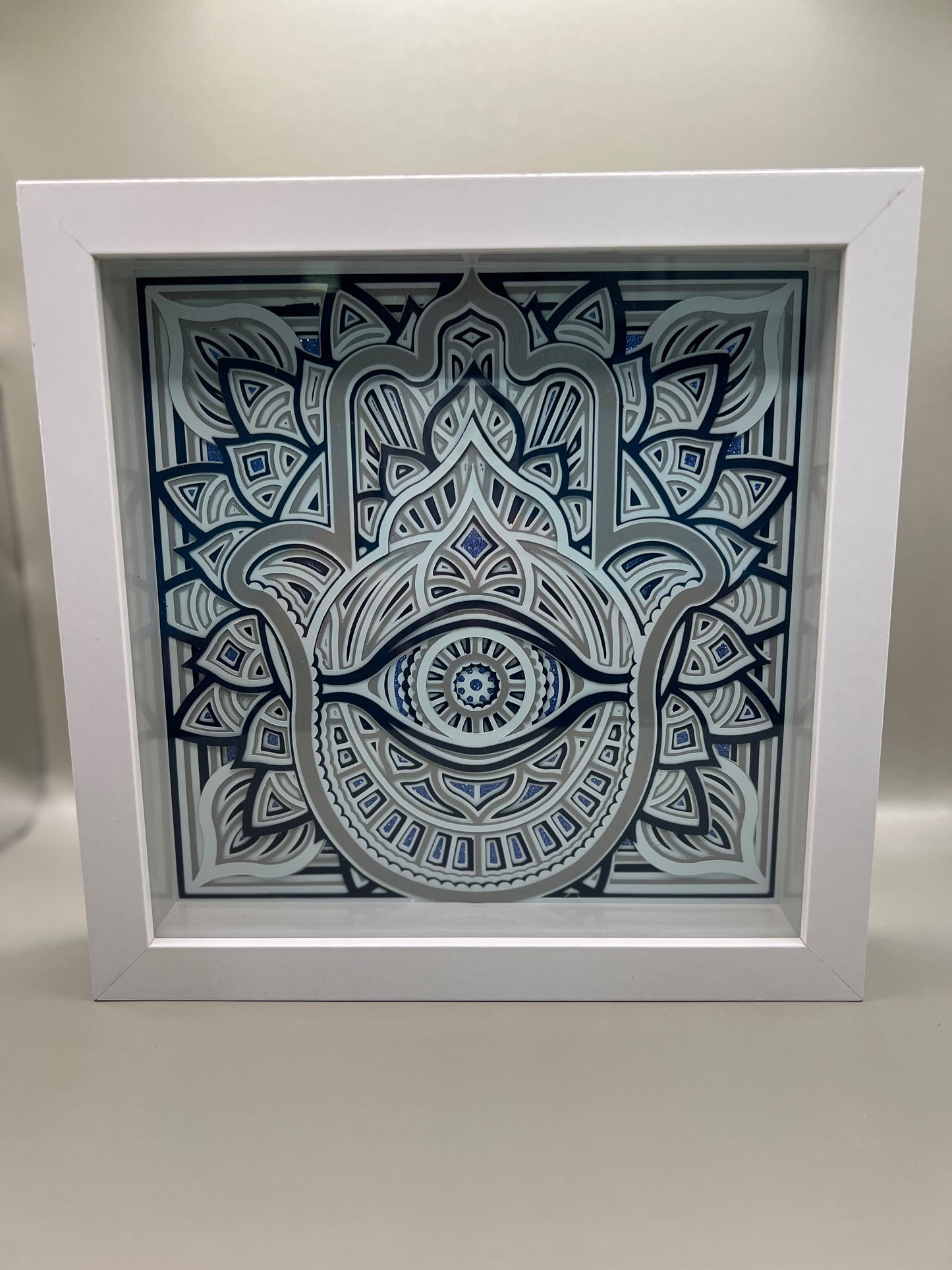 Layered Hamsa Shadow Box