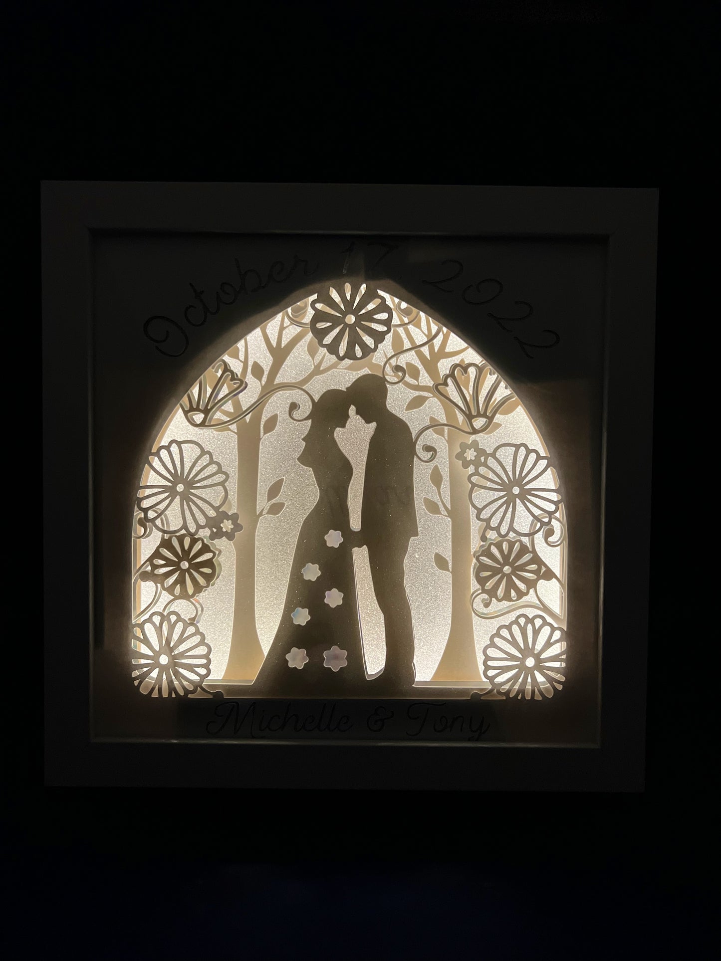 Personalized Wedding Lighted Shadow Box