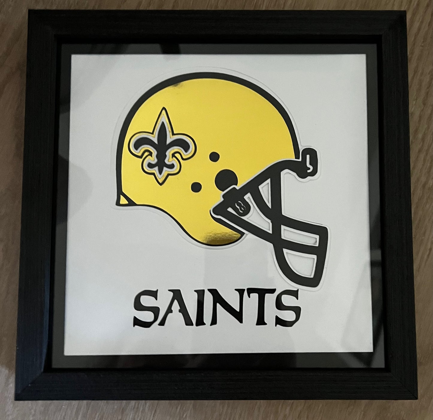 New Orleans Saints Football Helmet Shadow Box