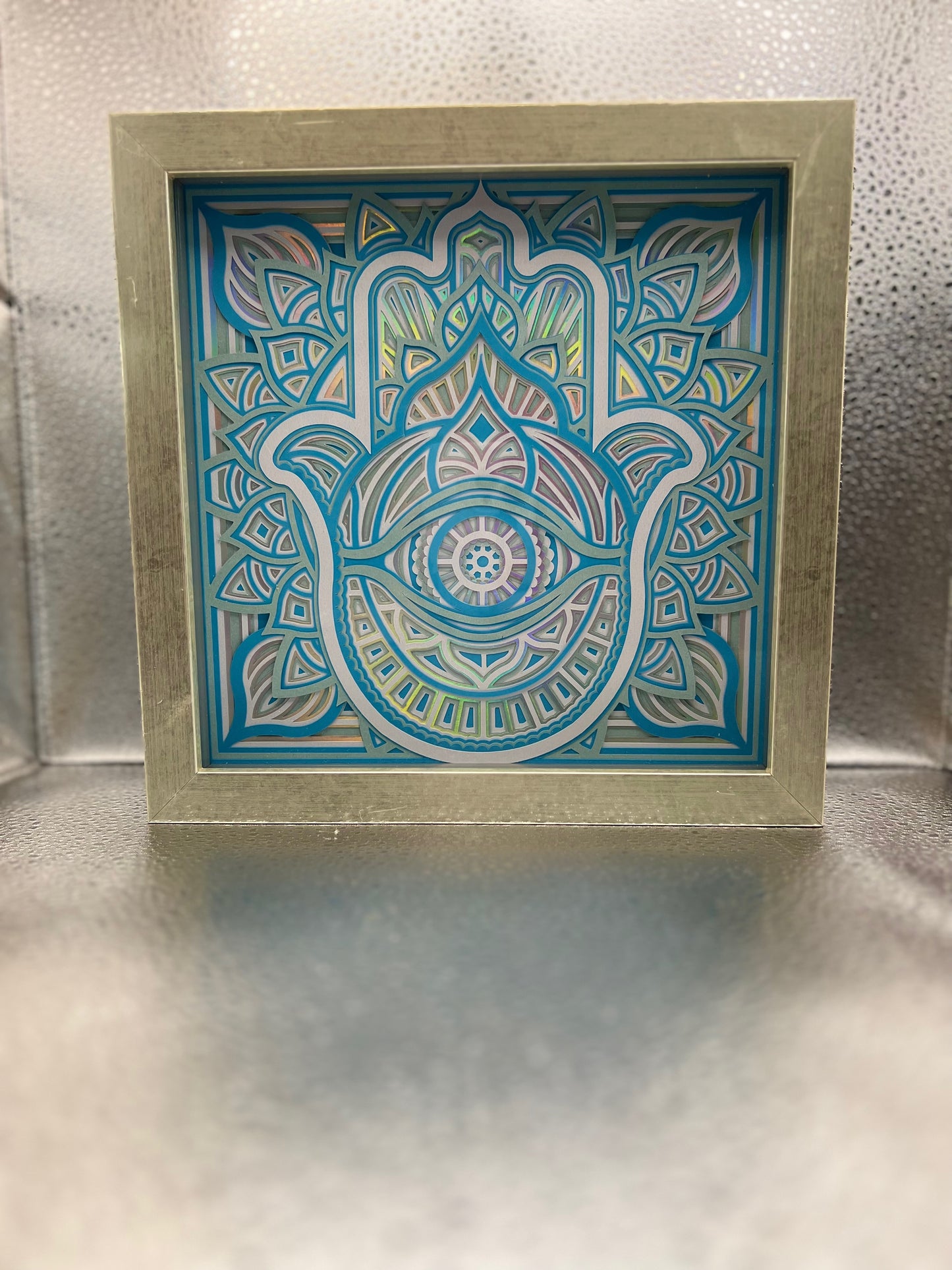 Layered Hamsa Shadow Box