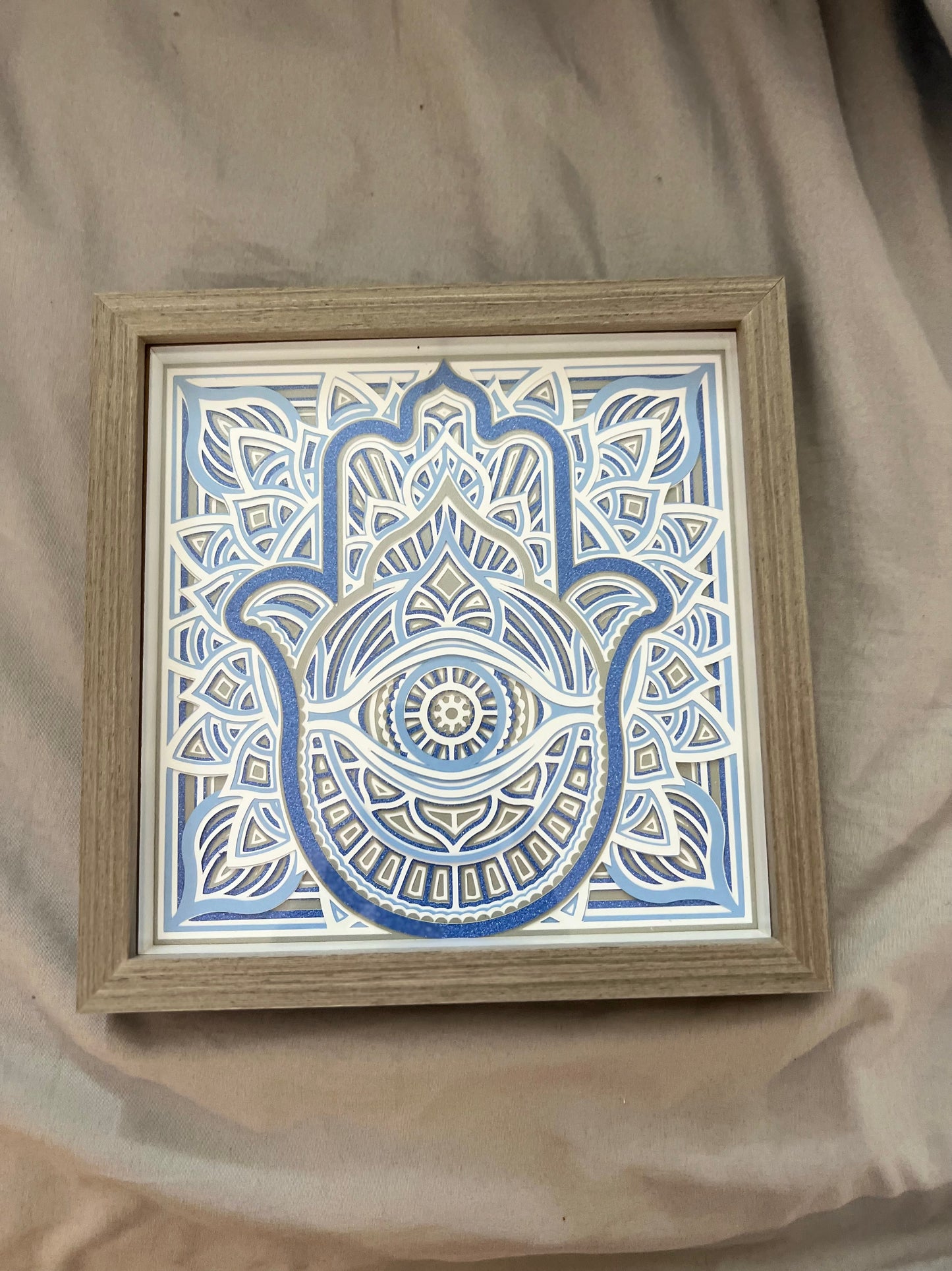 Layered Hamsa Shadow Box