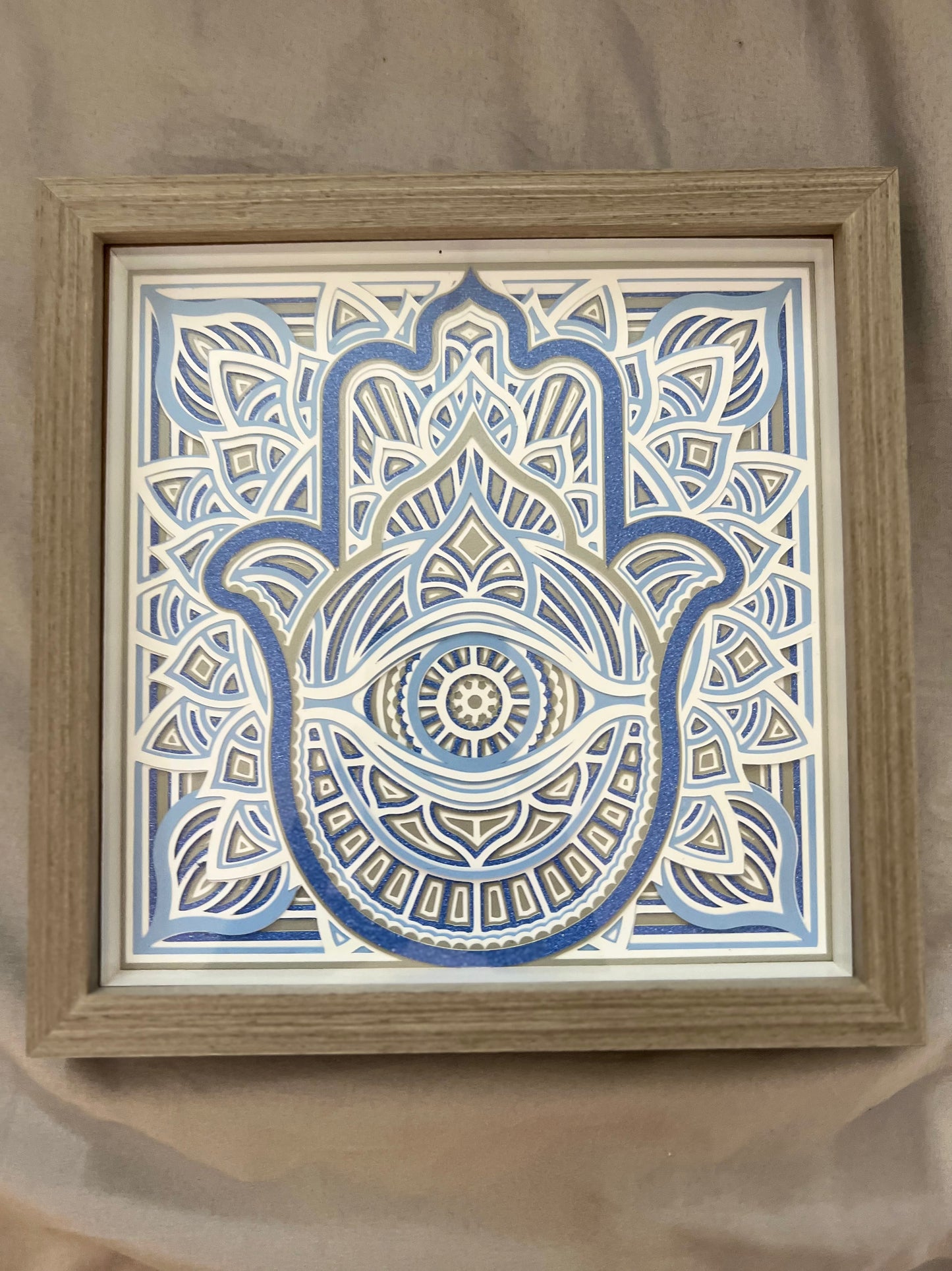 Layered Hamsa Shadow Box